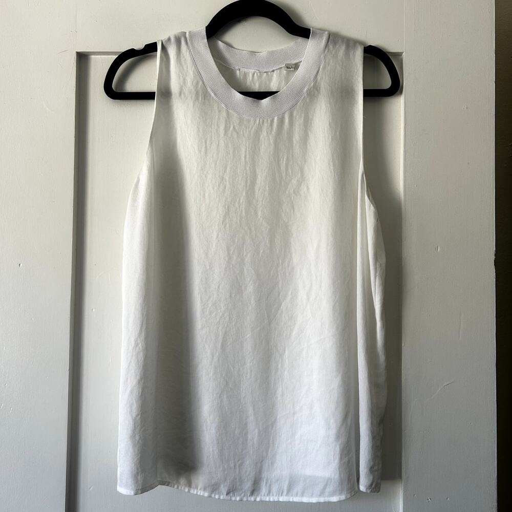 VINCE women's white crew neck tank top